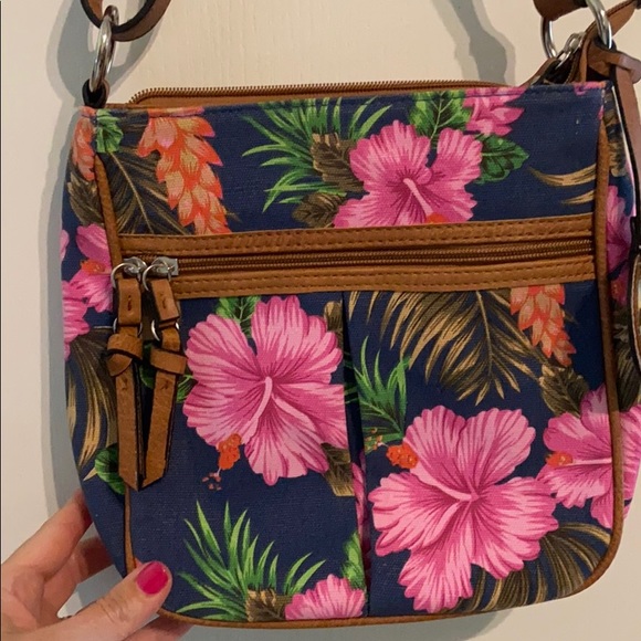 Kim Rogers crossbody Blue/Pink Floral - Picture 4 of 7